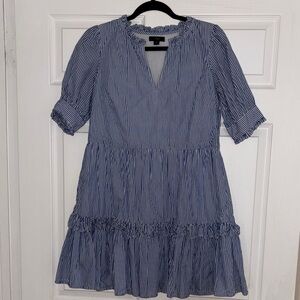 J. Crew Blue and White Striped Mini Dress